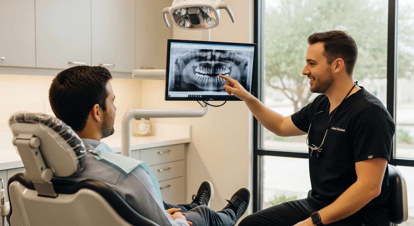 Modern dental office consultation in Pleasanton, TX